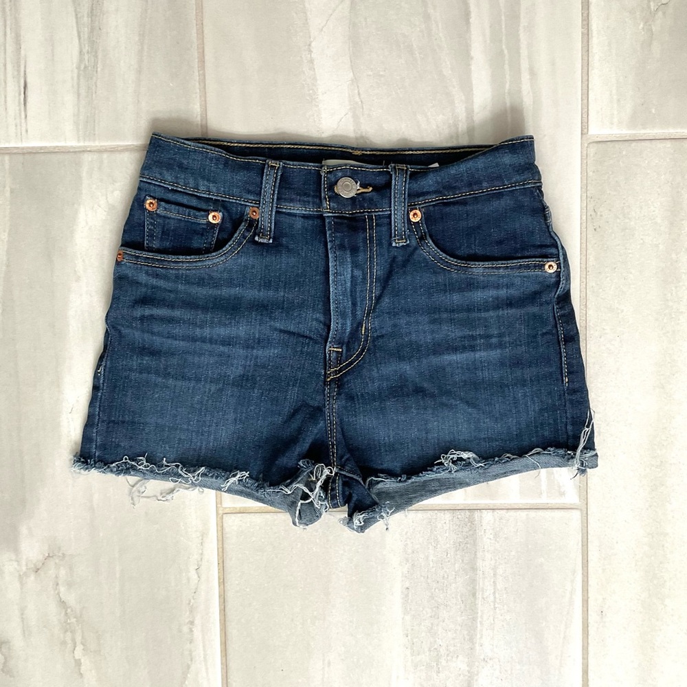 Levi’s High Rise Dark Wash Shorts